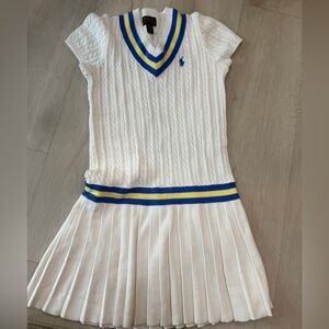 Polo by Ralph Lauren White Sweater with Blue and Yellow Stripes
